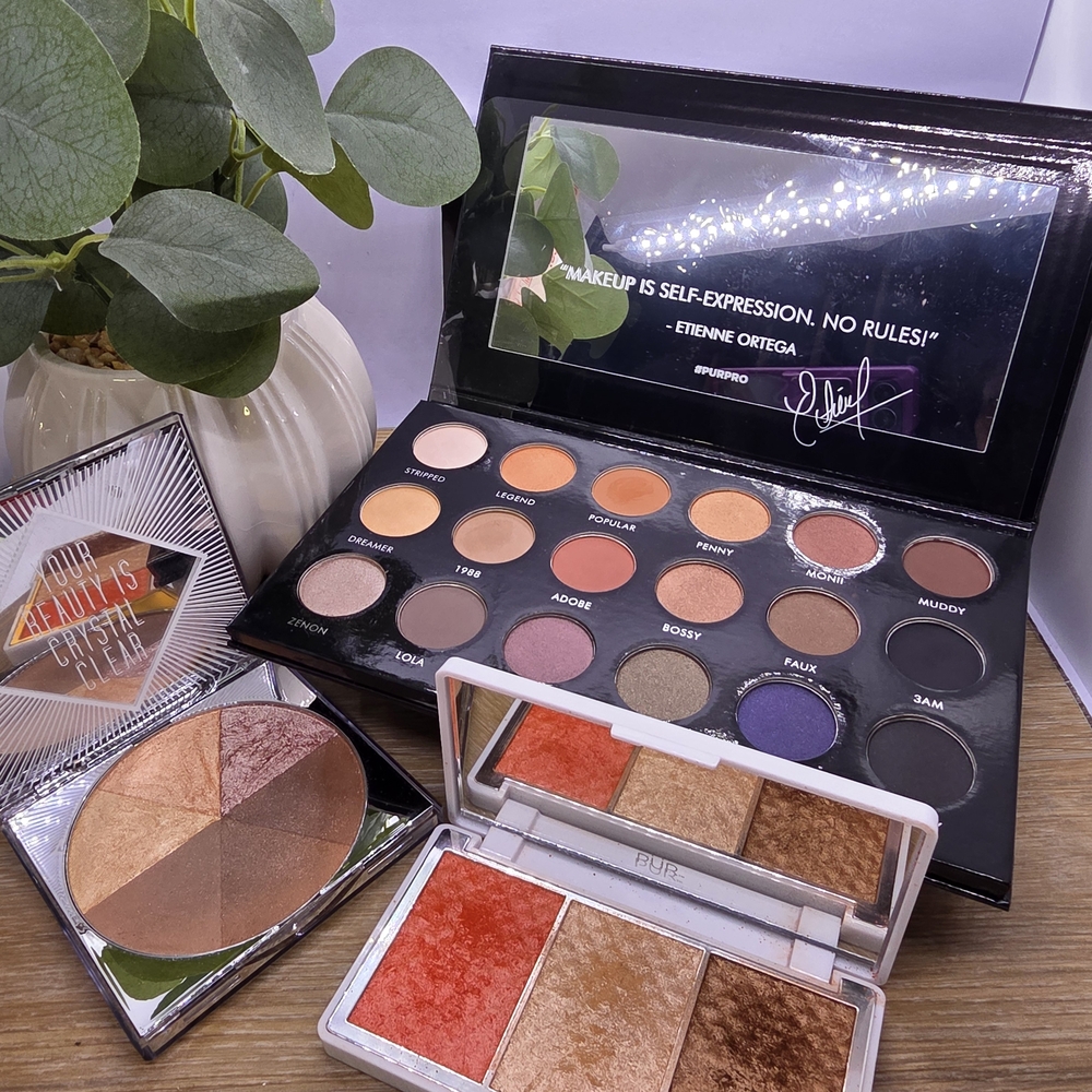 Pur Trio: Etienne Eyeshadow Palette, Crystal Clear Highlighter & Bronzer Set NEW